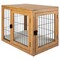 Furniture-Style Dog Crate Acacia Wood Kennel Large Dogs Cage Furniture, Natural